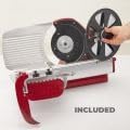 Berkel Aufschnittmaschine Home Line 200 Plus in rot - Küchenschneidemaschine inkl. Messerabnehmer un