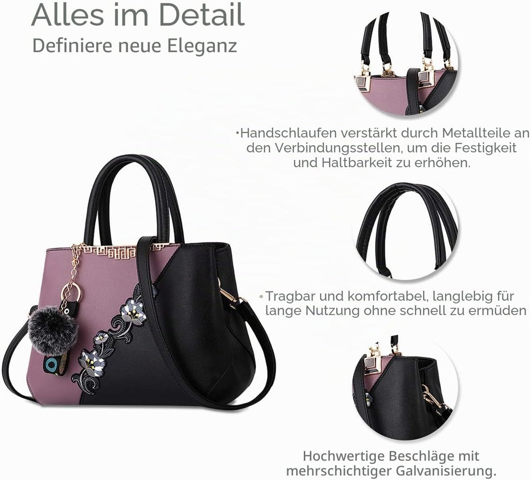 NICOLE & DORIS Handtaschen Damen modische Damenhandtaschen taschen Damen Umhängetaschen mit Blumenmu