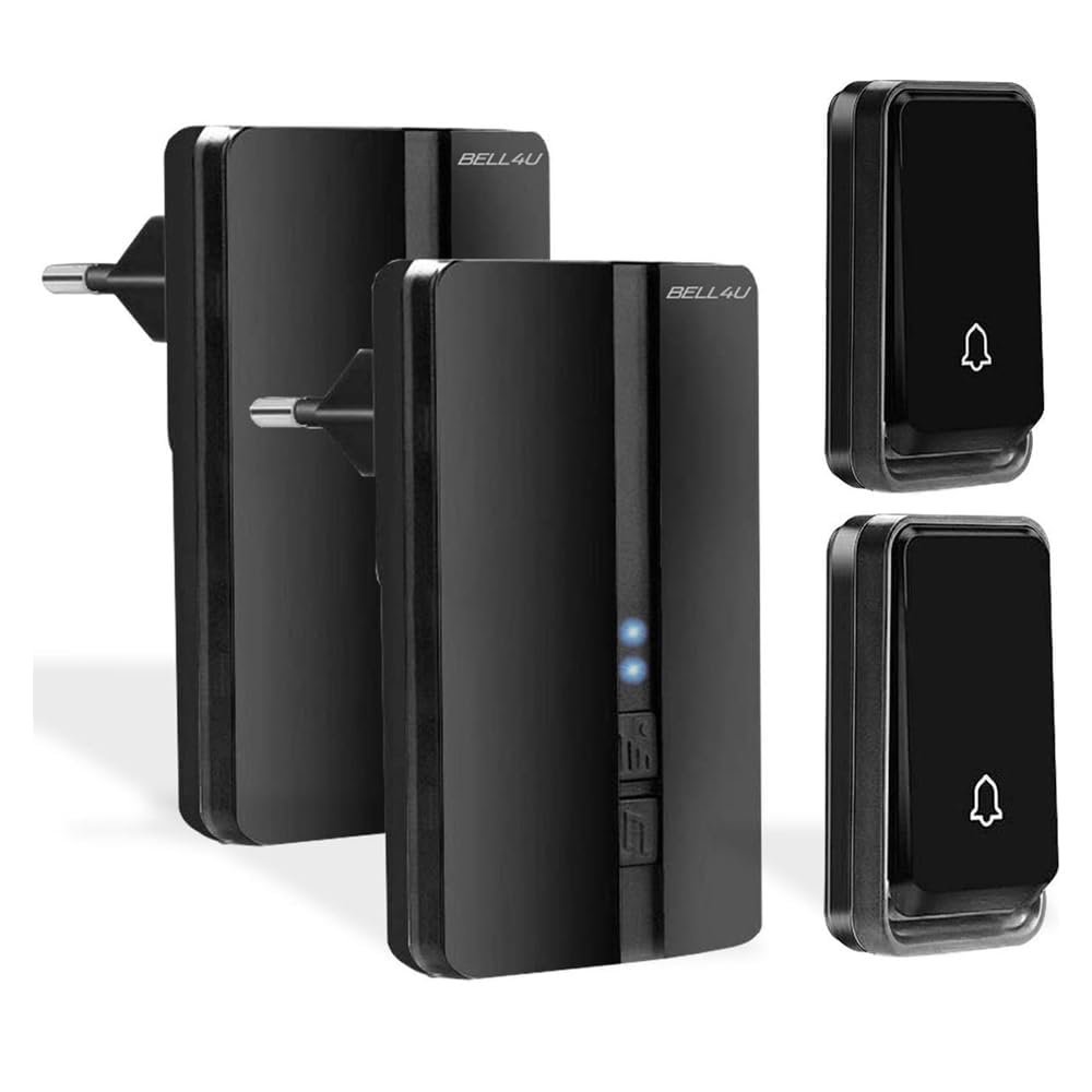 Funk Türklingel Keine Batterie Benötigt - 2 Türklingelknopf - 2 Steckdosen empfänger - Kabellose Tür