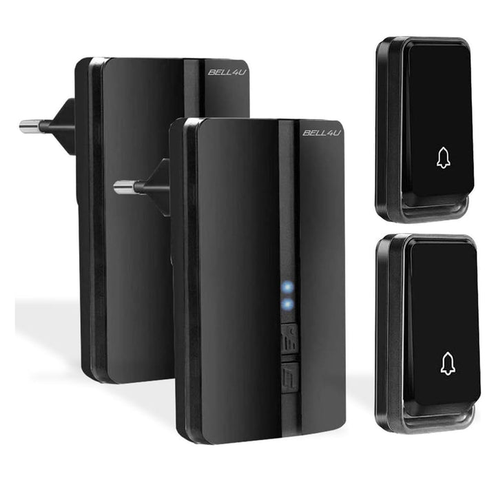 Funk Türklingel Keine Batterie Benötigt - 2 Türklingelknopf - 2 Steckdosen empfänger - Kabellose Tür