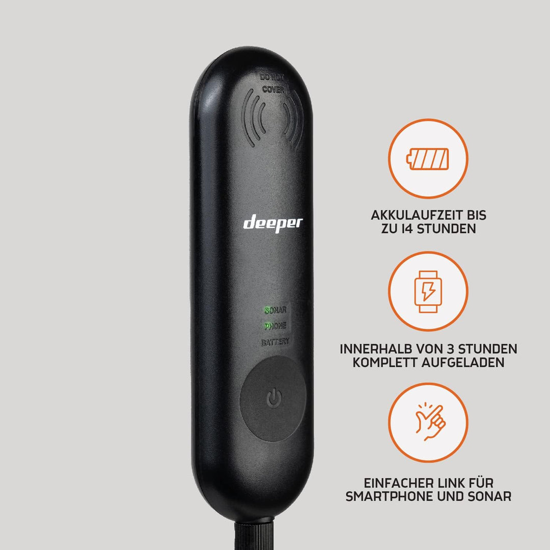 Deeper Range Extender mit Smartphone & Deeper Range Extender-Halterung, Angelzubehör für Futterboot,