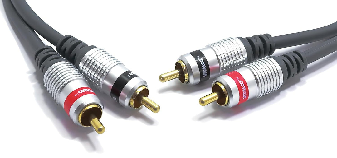 2 x Chinch Stecker zu 2 x Cinch Stecker Stereo RCA - TV, Audio Kabel, Verlängerung - für Verlustfrei