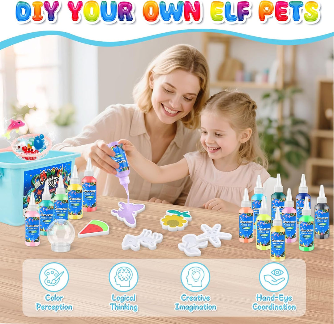 MOMSIV Aqua Gelz Set, Magisches DIY 3D Wassergel-Spielzeug Geschenk ab 4 5 6 7 Jahre Mädchen, Kreati