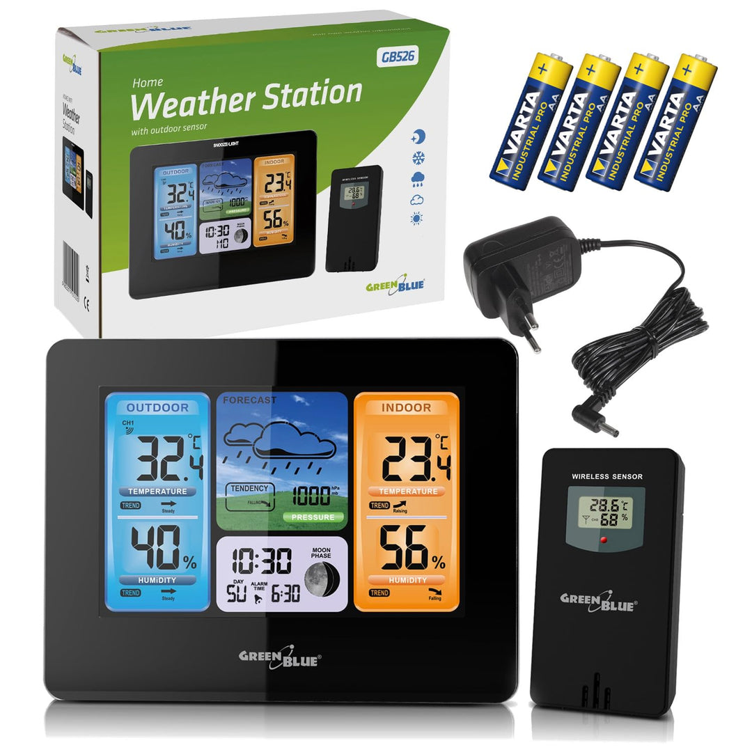 Funk-Wetterstation mit DCF Wettervorhersage System | Batterien enthalten