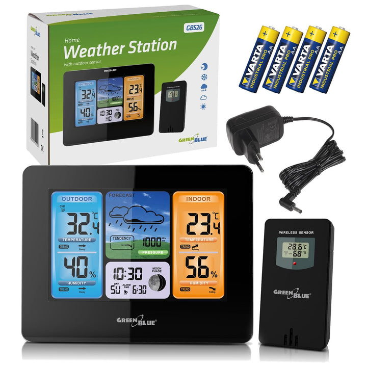 Funk-Wetterstation mit DCF Wettervorhersage System | Batterien enthalten