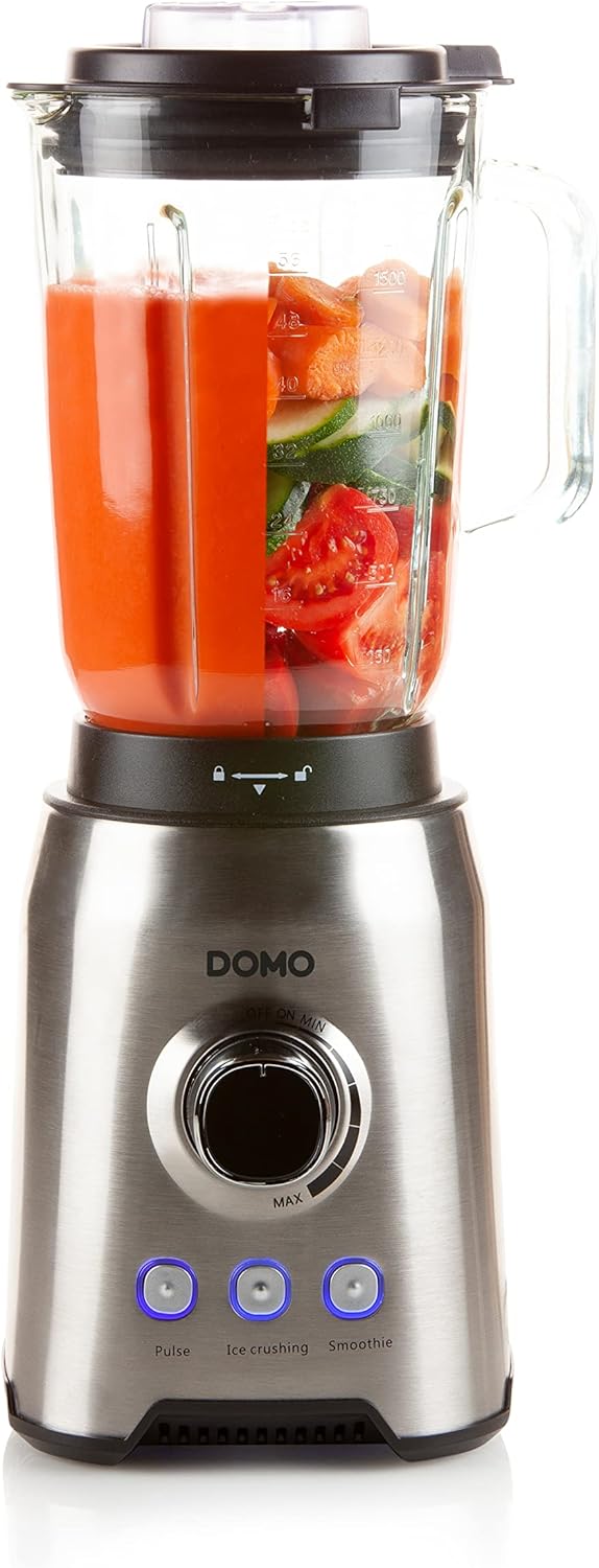 Domo DO710BL - Blender 1000W - 1,5L, Silber/Schwarz