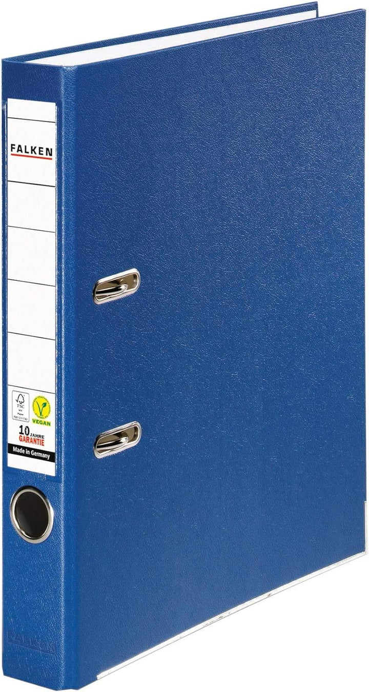 Original Falken 5er Pack PP-Color Kunststoff-Ordner. Made in Germany. 5 cm schmal DIN A4 blau Vegan