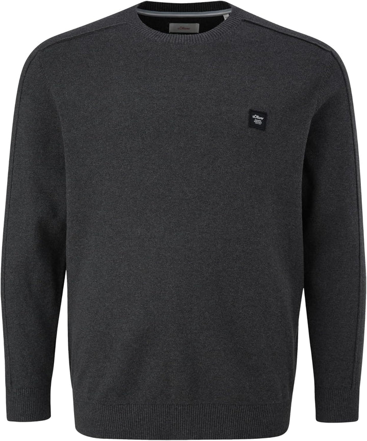 s.Oliver Herren Pullover mit Crew Neck, Grau