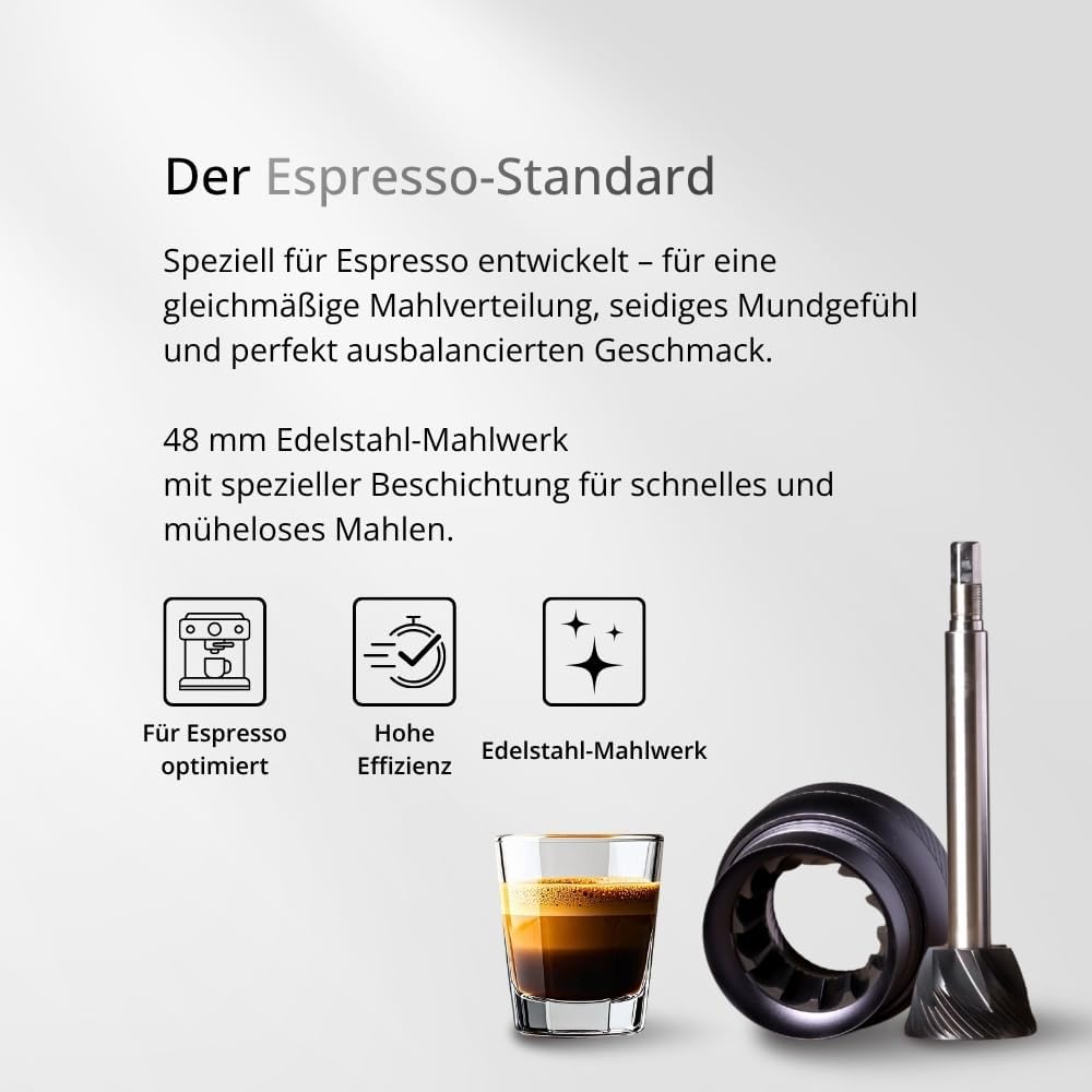1Zpresso J-Ultra Manuelle Kaffeemühle Eisen Grau, Konisches Mahlwerk, Klappgriff, Magnetischer Auffa