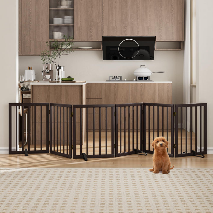 Freistehendes Hundegitter, Faltbares Hundebarriere für Tür,Treppen,Flur,Küche &amp; Schlafzimmer, Freist
