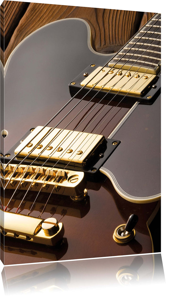 Pixxprint E-Gitarre, Format: 100x70 auf Leinwand, XXL riesige Bilder fertig gerahmt mit Keilrahmen,