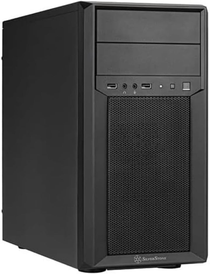 Silverstone SST-FA313-B Kompaktes Micro-ATX-Tower-Gehäuse, EIN vorinstallierter hinterer 120-mm-Lüft