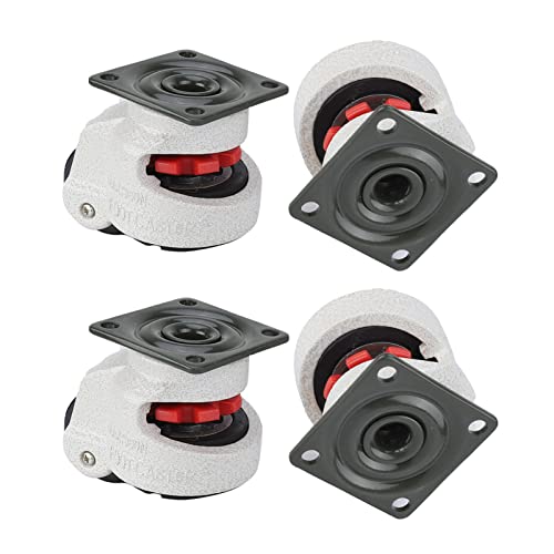 FTVOGUE Schwenkräder 4Stück 1.5"Retractable Leveling Caster Industriemaschine Schwenkrolle 330lbs Ka