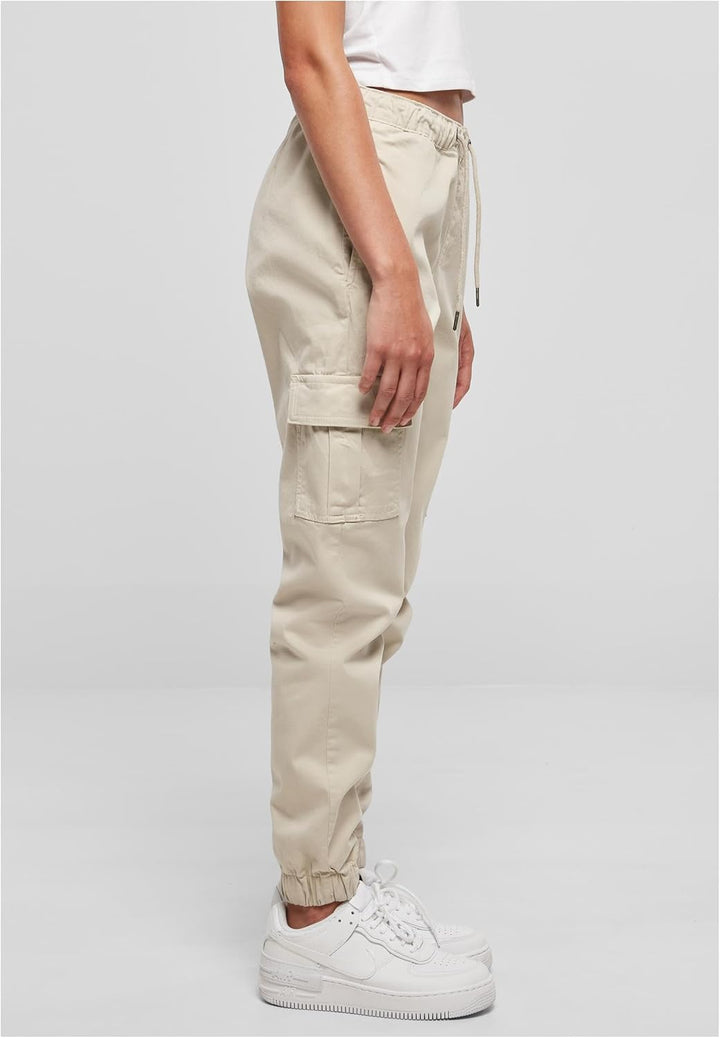 Urban Classics Damen Ladies High Waist Cargo Comfort Jogging Pants Hose, Softseagrass