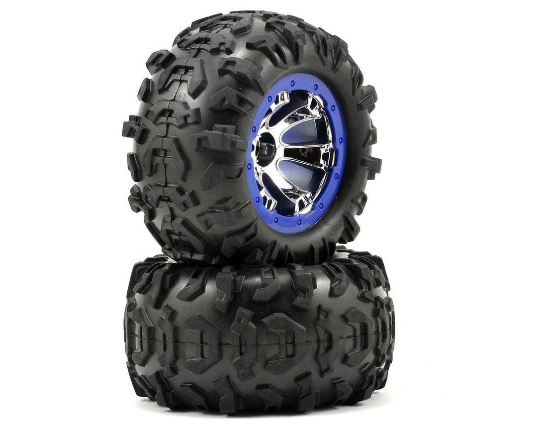 Traxxas 720 Zoll Reifen und Rad Modellautoteile, Chrom/Blau
