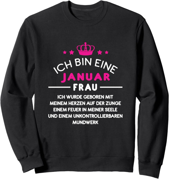 Geschenk für Januar Frau - Geburtstag - grosses Herz Sweatshirt