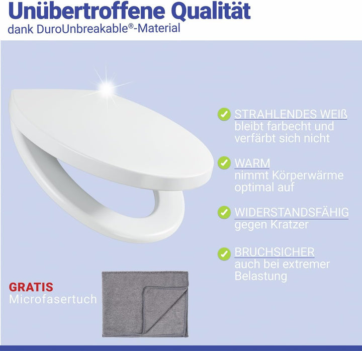 WENKO WC-Sitz Mod. Crevada DuroUnbreakable, belastbar bis 1500 kg, bruchfest und strapazierfähig, mi