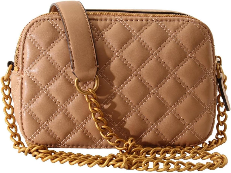 GUESS Damen Giully Camera Bag Umhängetasche, Kamera Beige, Beige