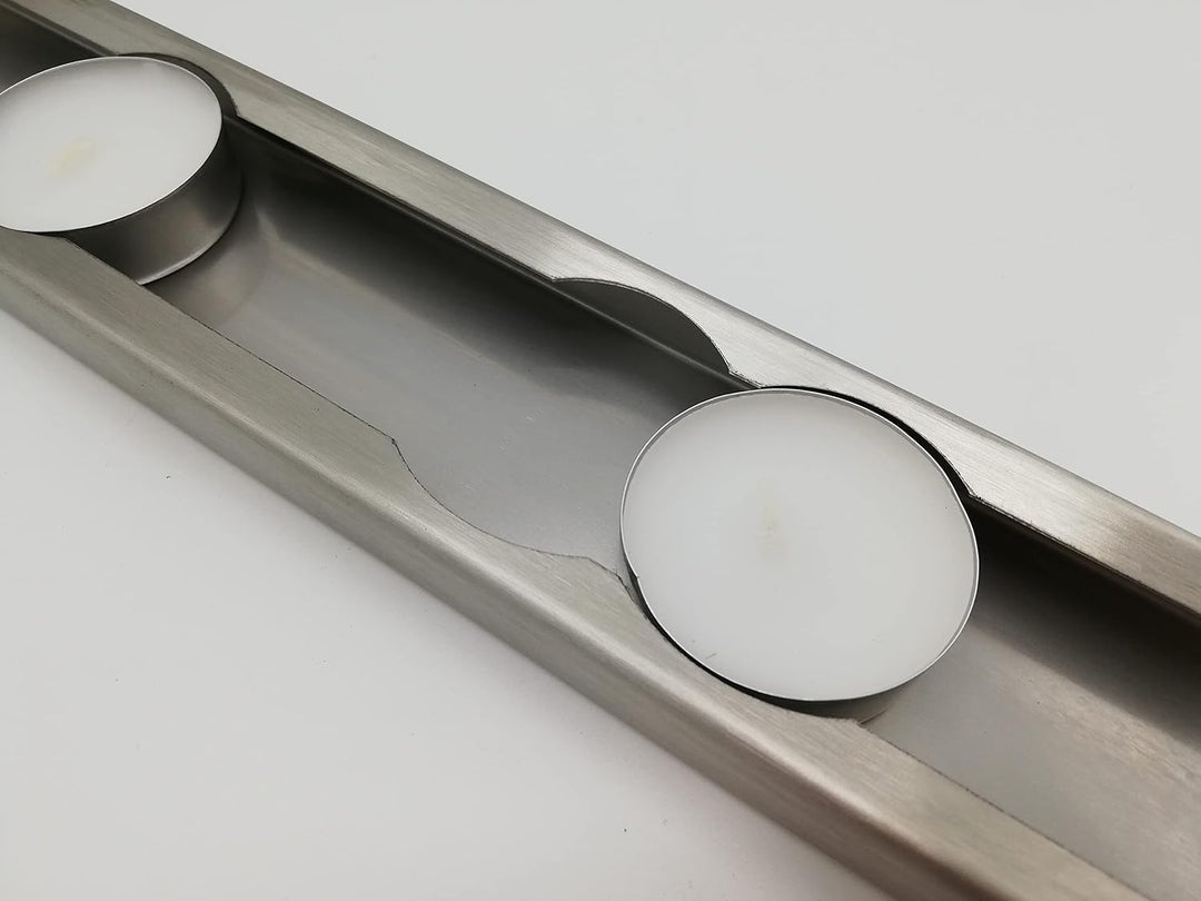 Koch #00 Edelstahl Rechaud/Stövchen mit eloxierter Wärmeplatte und flexiblem Teelichtauszug für 3 Te