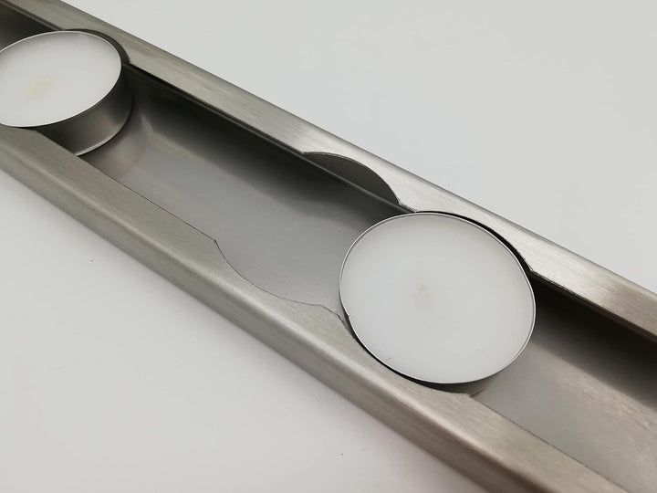 Koch #00 Edelstahl Rechaud/Stövchen mit eloxierter Wärmeplatte und flexiblem Teelichtauszug für 3 Te