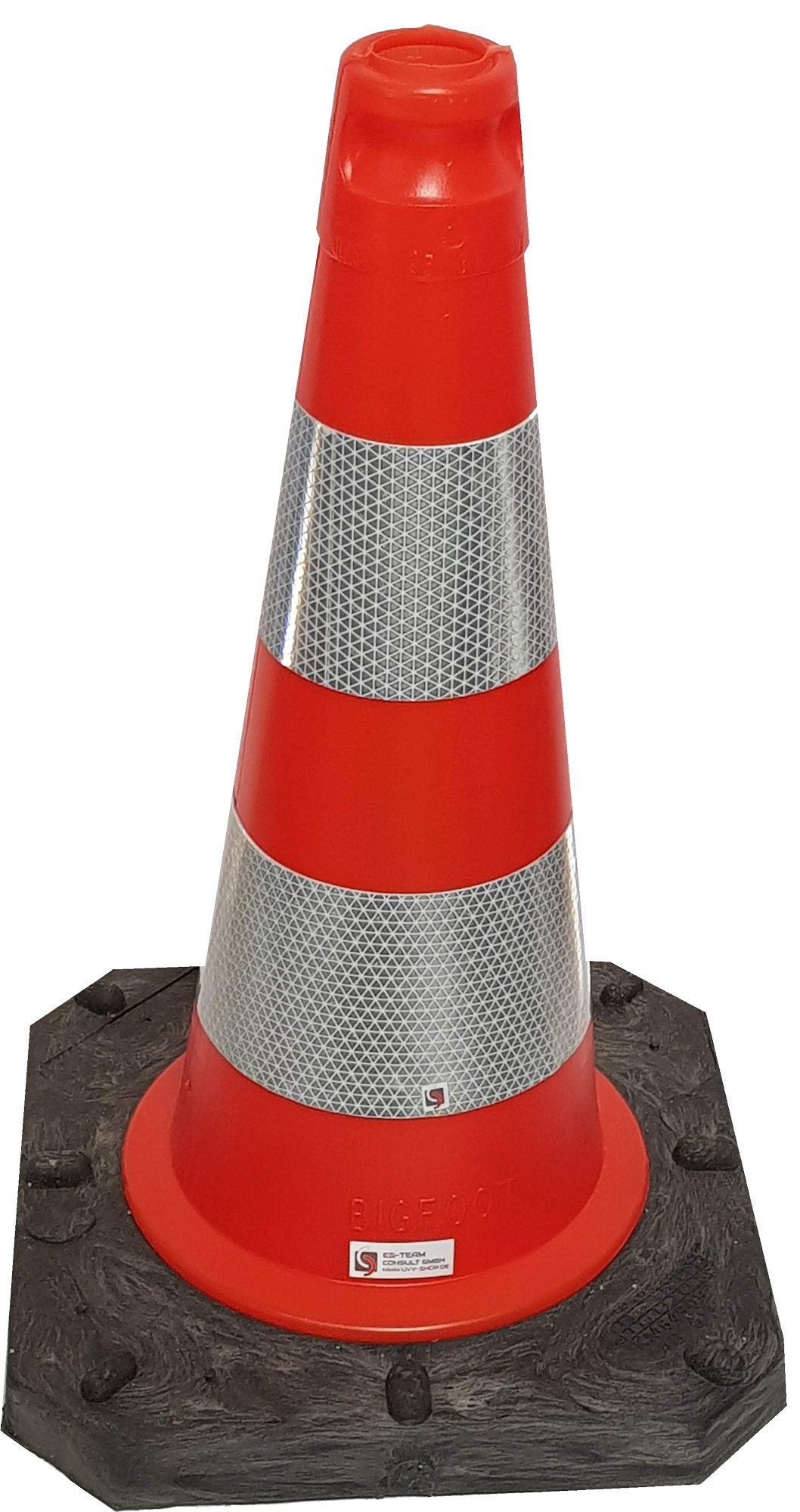 UvV® Leitkegel reflektierend 50 cm Pylone rot-orange 2,5 kg + Hochreflex RA2/C Folienringe Verkehrsk
