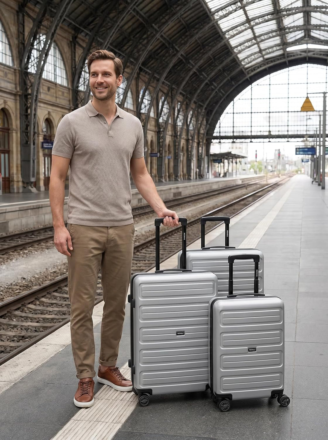 REDOLZ Hartschalen Koffer-Set 3-teilig | Leichte Reise-Trolleys aus hochwertigem, robustem ABS Mater