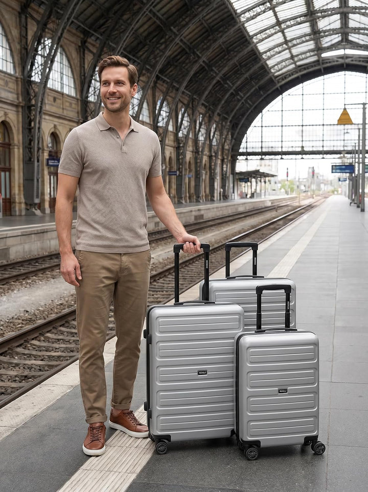REDOLZ Hartschalen Koffer-Set 3-teilig | Leichte Reise-Trolleys aus hochwertigem, robustem ABS Mater