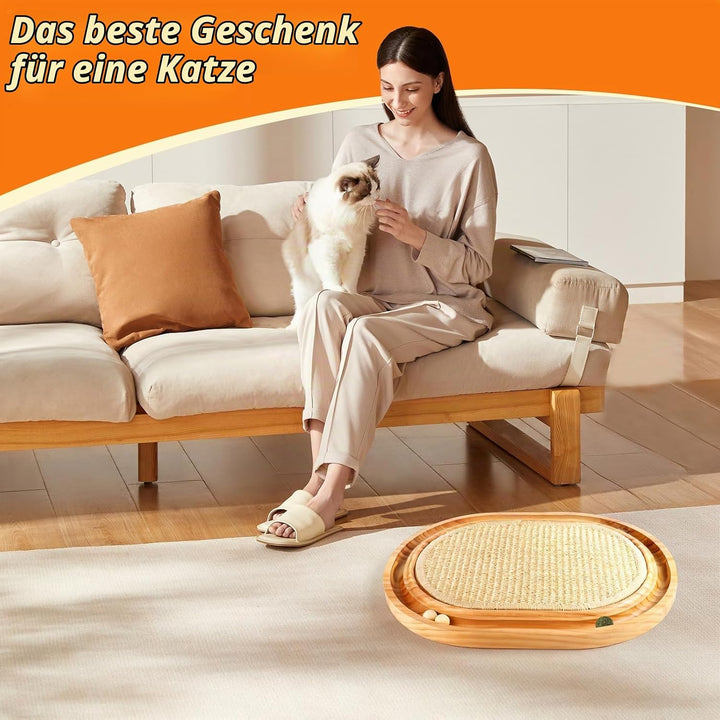 Sisal Kratzbrett Katzen, 2 in 1 katzenspielzeug, Widerstandsfähig Katzenkratzbrett mit Natürliche Si