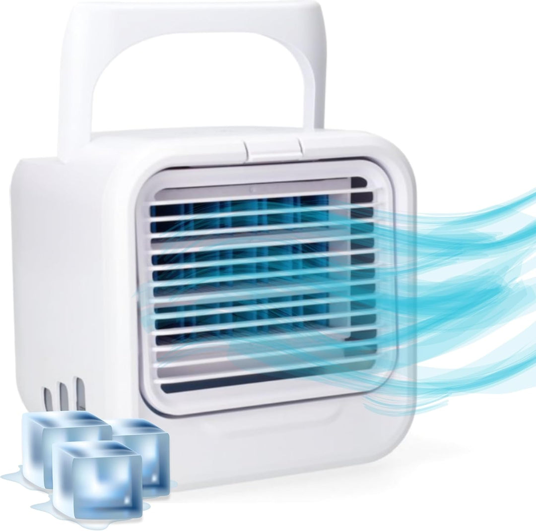 Silvergear® Mobile Klimaanlage | Mini Luftkühler | Kühlt mit Wasser oder Eiswürfeln | 3 Gebläsestufe