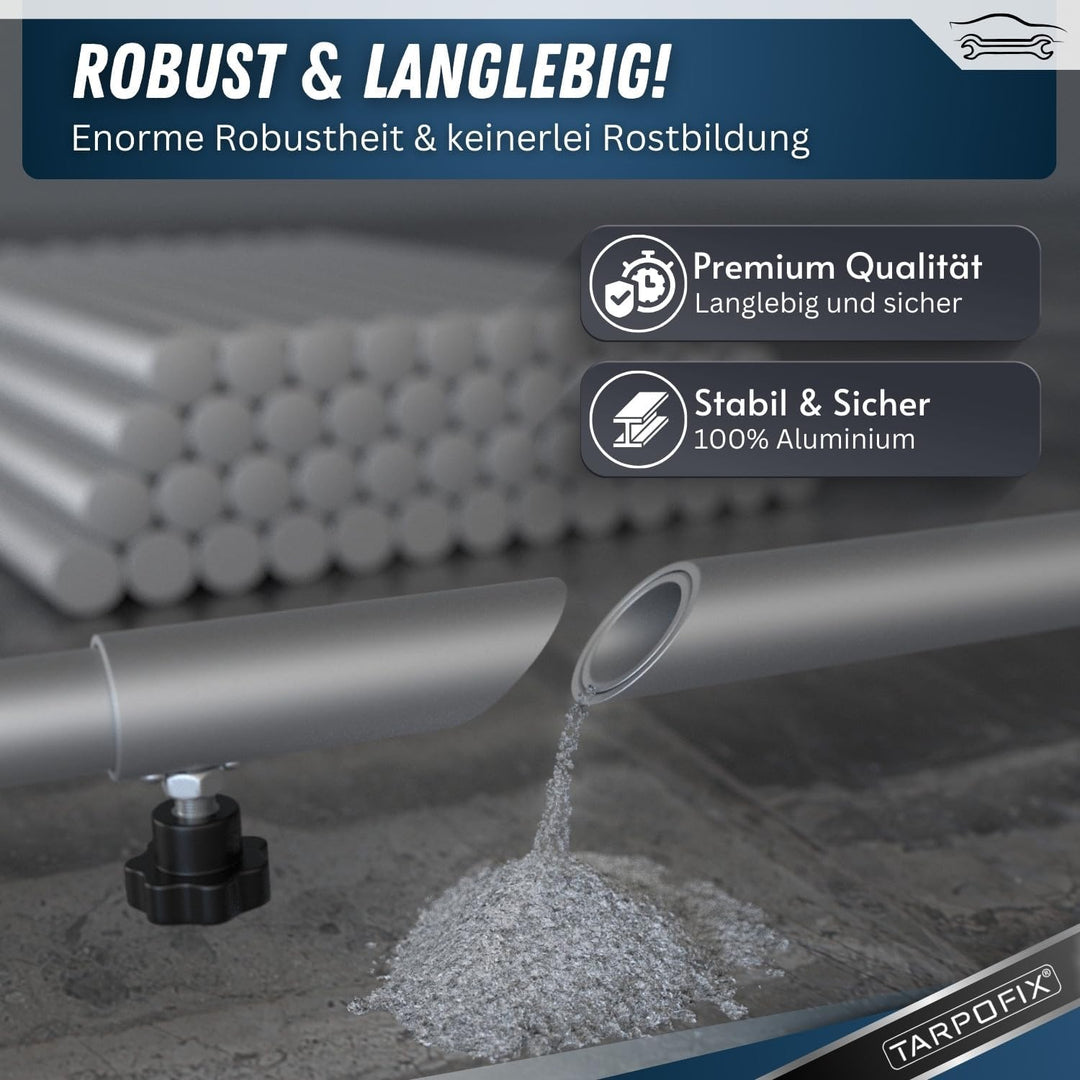 Tarpofix® Anhänger Planenbügel Flachplanenbügel 100-145 cm (1-4er Set) - Universell anpassbare Anhän