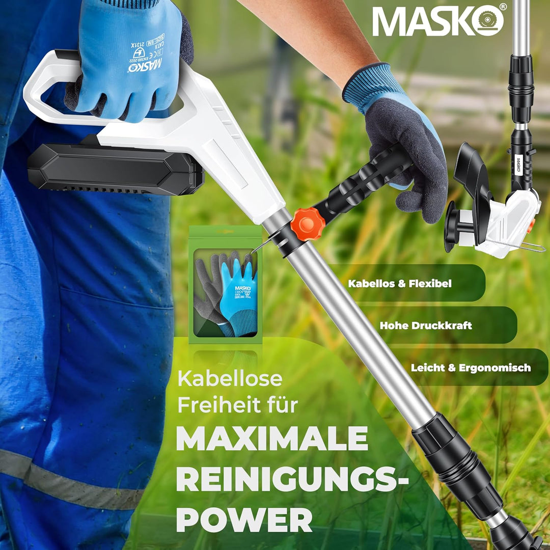 MASKO® Akku-Rasentrimmer mit 20 V Li-Ion Akku, 2,0 Ah Akku und Ladegerät, Motorsense 260mm Schnittbr