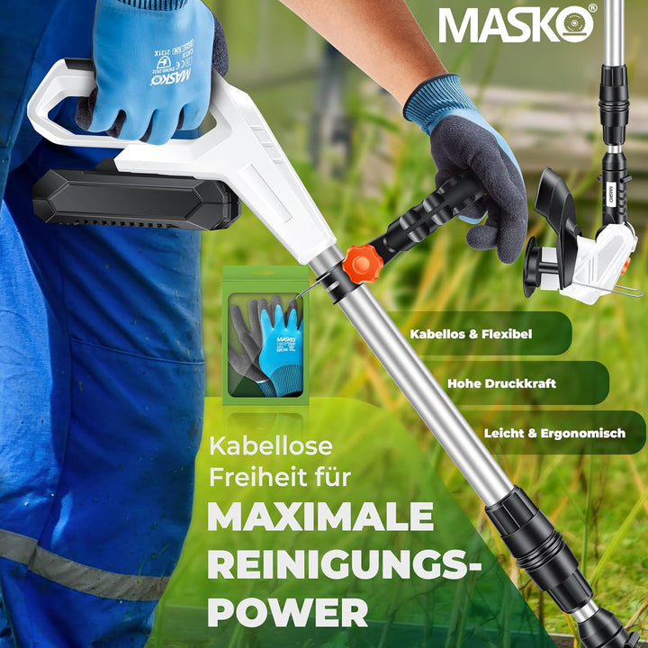 MASKO® Akku-Rasentrimmer mit 20 V Li-Ion Akku, 2,0 Ah Akku und Ladegerät, Motorsense 260mm Schnittbr