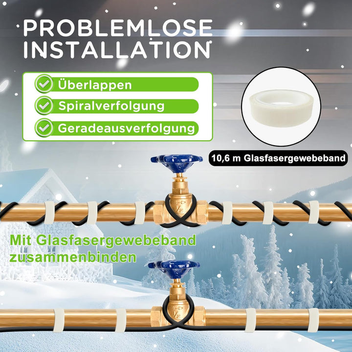 HEATIT JHSF 14m Selbstregulierendes Eisfrei Heizkabe mit Thermostat Zum Schutz von Wasserleitungen u