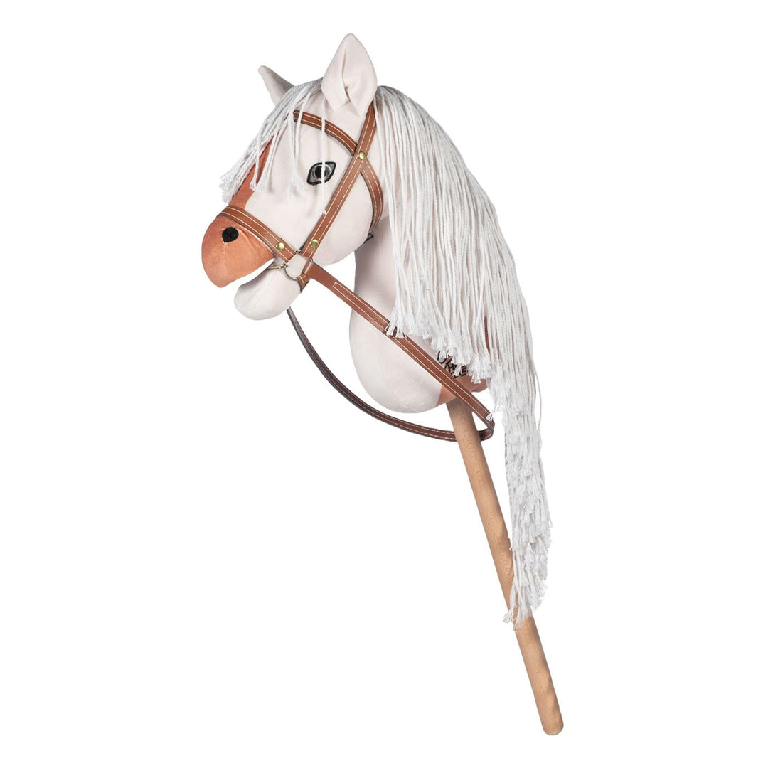 HKM Hobby Horse -Mini- Steckenpferd aus weichem Plüsch mit Abnehmbarer Trense (beige/braun), Beige/B