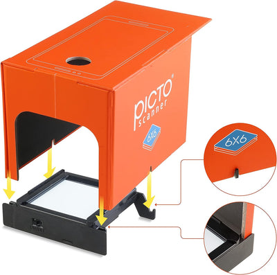 PictoScanner 6x6 - Ist EIN Scanner für 6x6 Filme. Scannen und speichern Sie Ihre 6x6 Negative oder D