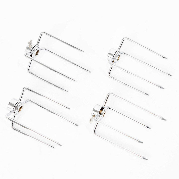 4-Stücke Fleischklammer Spiessgabel Grillspiess Fleischnadeln Drehspiess Grill BBQ/4* Fleischklammer