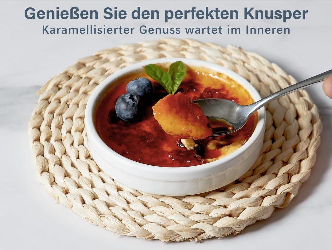 ONEMORE Auflaufförmchen, 115 ml, Creme Brulee Auflaufförmchen, ofenfest, Keramik, flache Soufflescha
