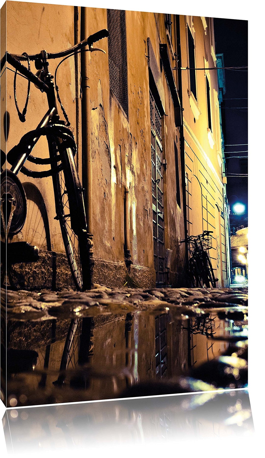 Pixxprint Small Street at Night Los Angeles als Leinwandbild/Grösse: 100x70 / Wandbild/Kunstdruck/fe