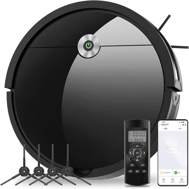 Vexilar W6 Saugroboter ohne Wischfunktion mit 2800Pa Saugkraft, 140 Min. Laufzeit, App-, Sprach-& Fe