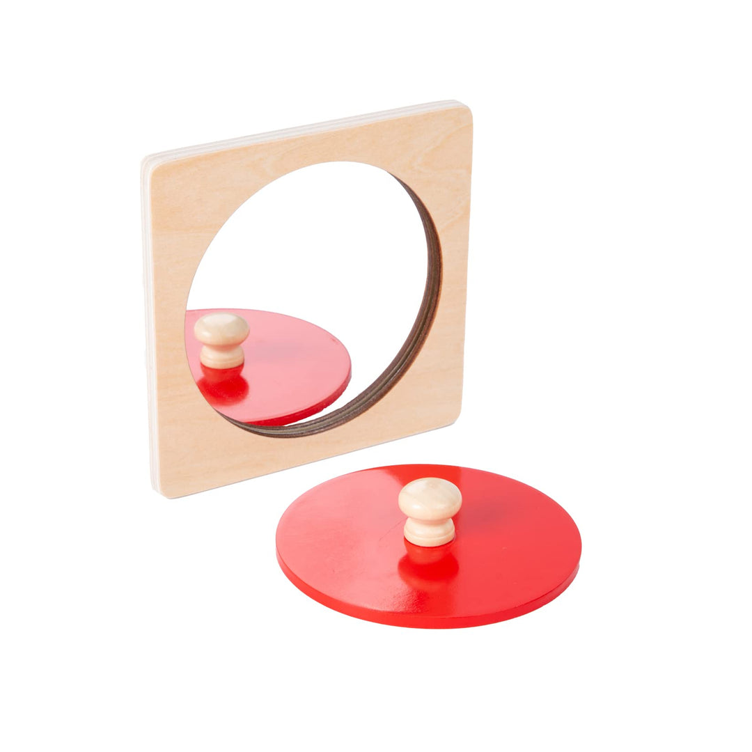 Montessori Baby Spiegel Spielzeug,Montessori Spiegel Peekaboo Knopf Puzzle-Jumbo Knopf Baby Puzzles
