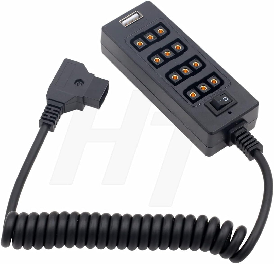 HangTon D-TAP Power Splitter 1 bis 4 P-Tap und USB-Adapter-Konverter, 1/4 '' Schraubbefestigung für