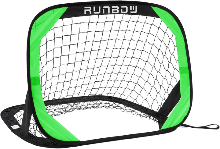 RUNBOW 100 x 67 cm Kinder Fussballtor mit Tragebeutel, tragbares Pop-up-Fussballnetz für Hinterhoftr