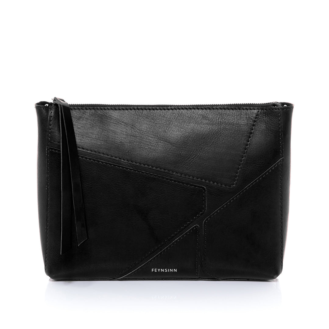 FEYNSINN Clutch mit langem Schultergurt JEMMA PUZZLE aus Premium Leder I Handtasche für Damen I Umhä