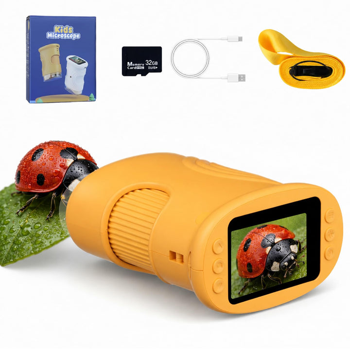 1000X Mikroskop für Kinder,1080P HD Handy Digital Tragbares Taschenmikroskop mit 2,4″ IPS-Display fü