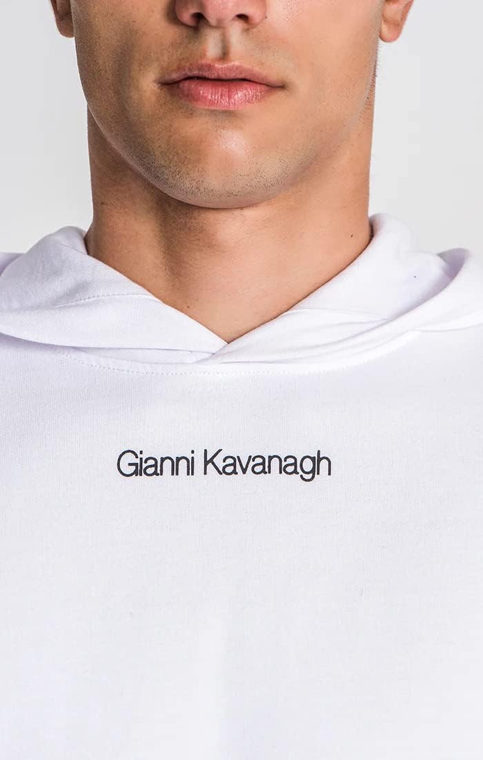 Gianni Kavanagh Herren White Essential Micro Hoodie Kapuzenpulli, White,