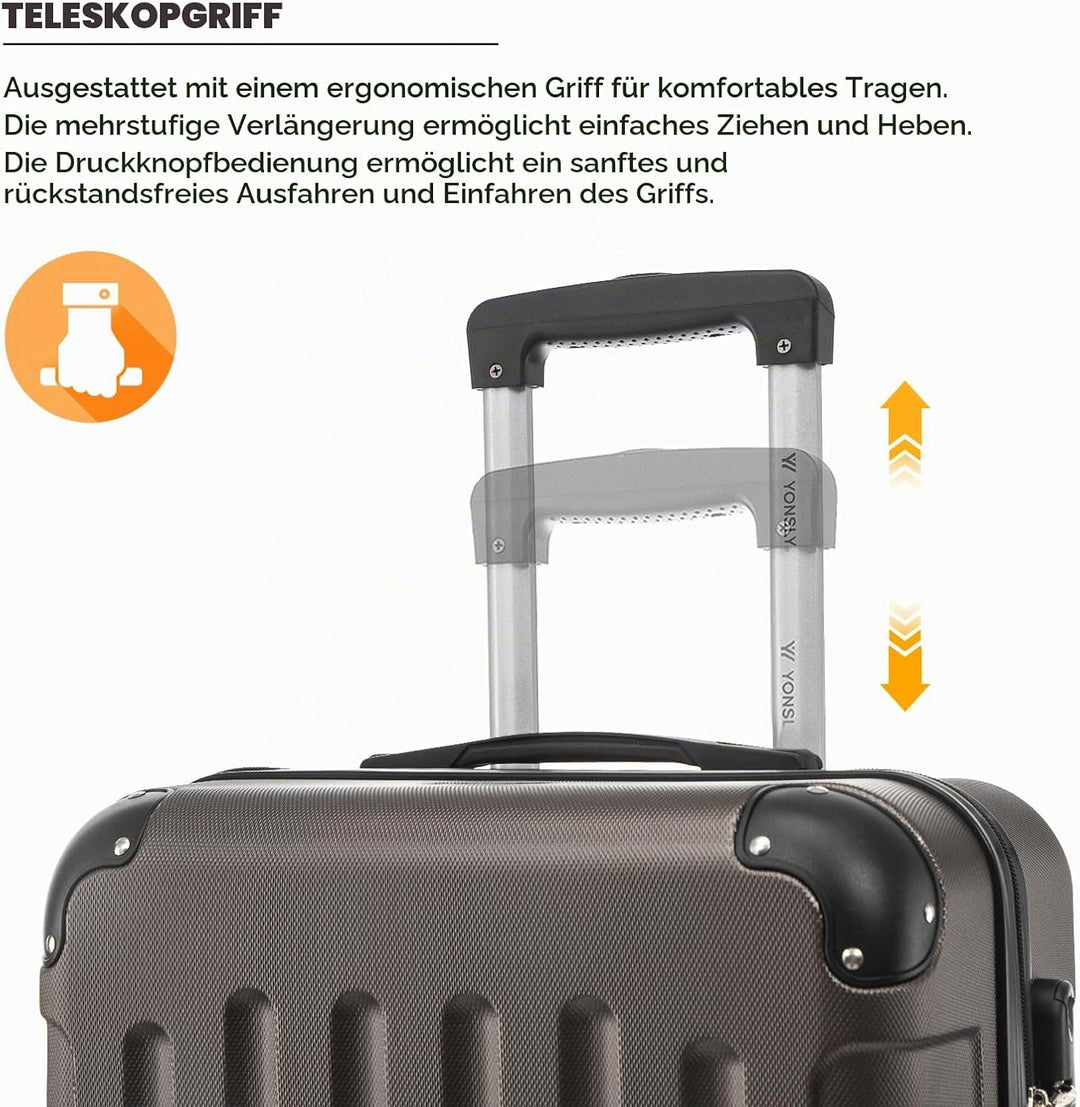 Koffer Suitcase Set, Trolley Reisekoffer, Rollkoffer Handgepäck, Kofferset, Gepäckset mit 4 Rollen 3