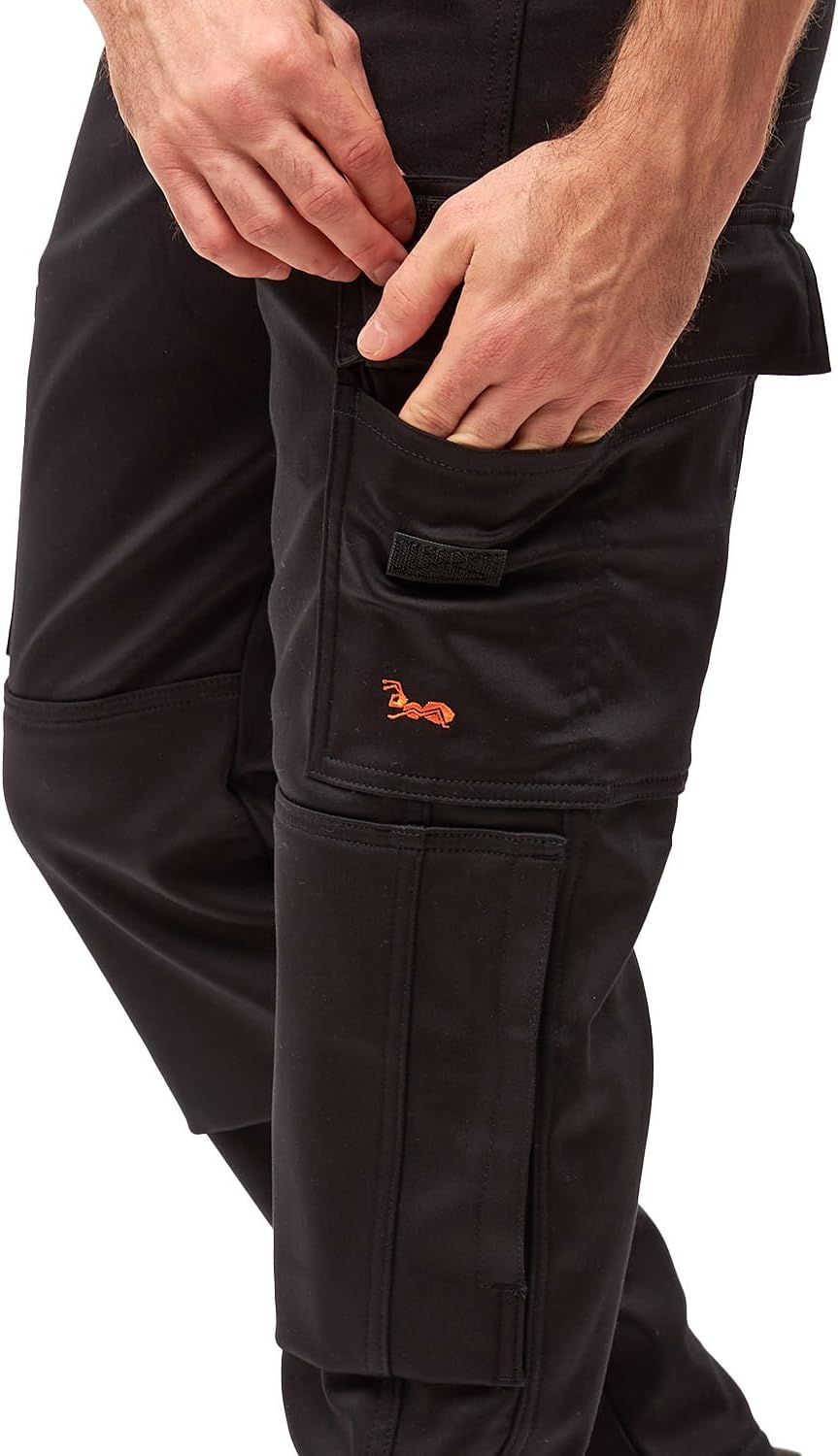 strongAnt Cargo Hose Herren Thermo Power Stretch Arbeitshose Outdoorhose mit Fleece gefüttert Winter