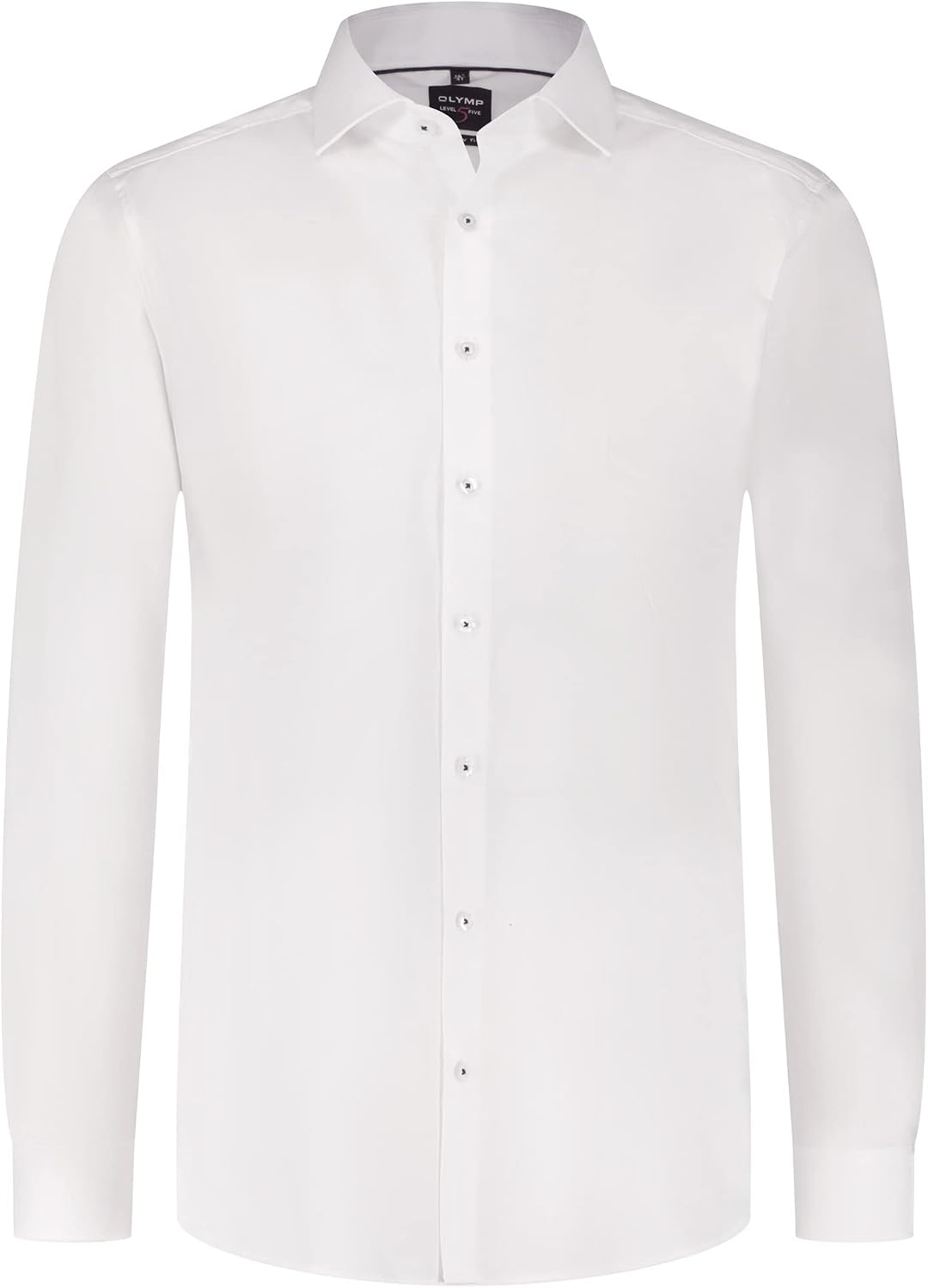 OLYMP Herren Businesshemd Langarm Level Five,Einfarbig,Body fit,Royal Kent 39 Weiss 00, 39 Weiss 00
