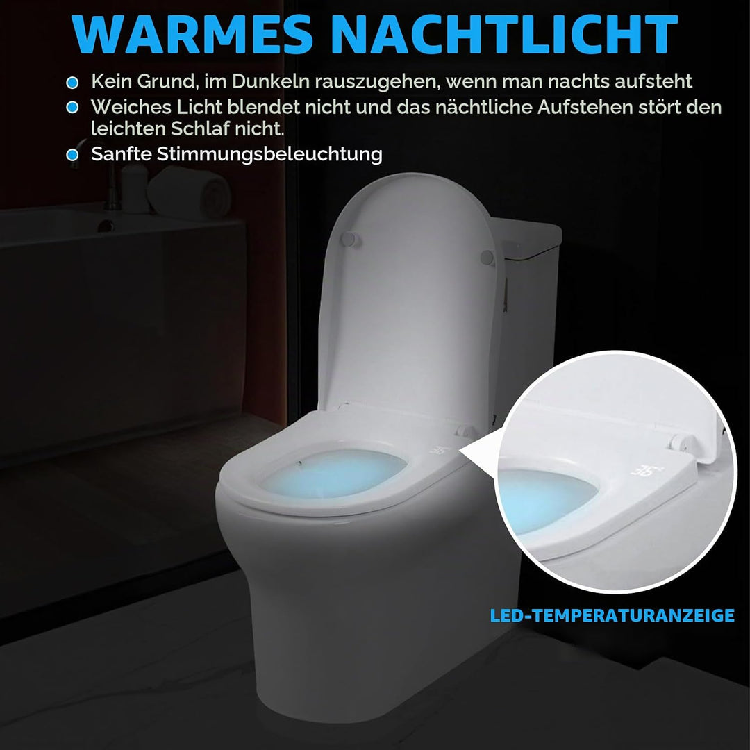Smart Toilettensitz, Beheizter WC Sitz mit Nachtlicht