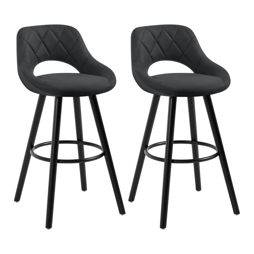 WOLTU Barhocker 2er Set, Barstuhl Küchenhocker Thekenhocker, Hocker mit Rückenlehne Fussstütze, aus